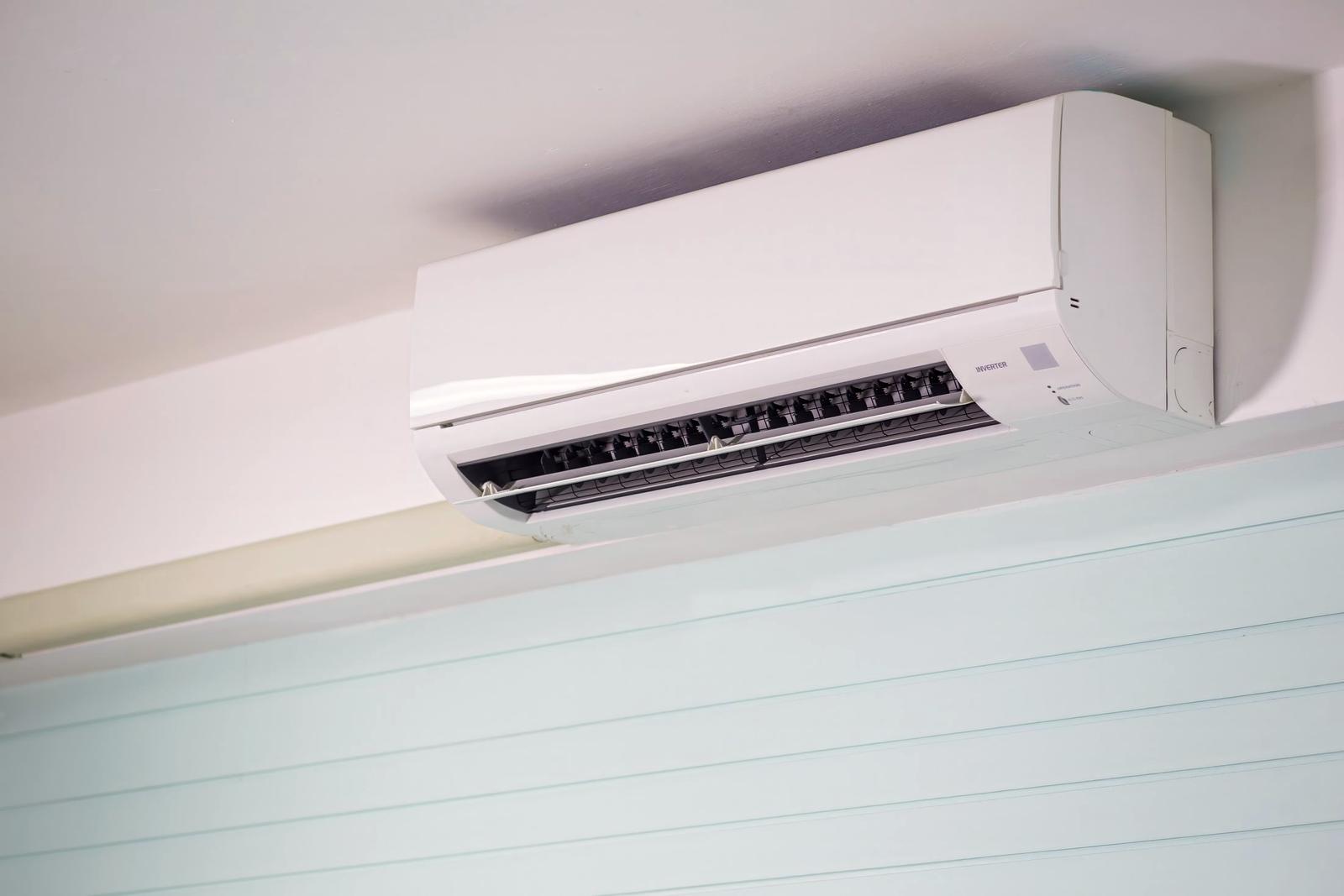 A ductless mini-split indoor unit on a wall