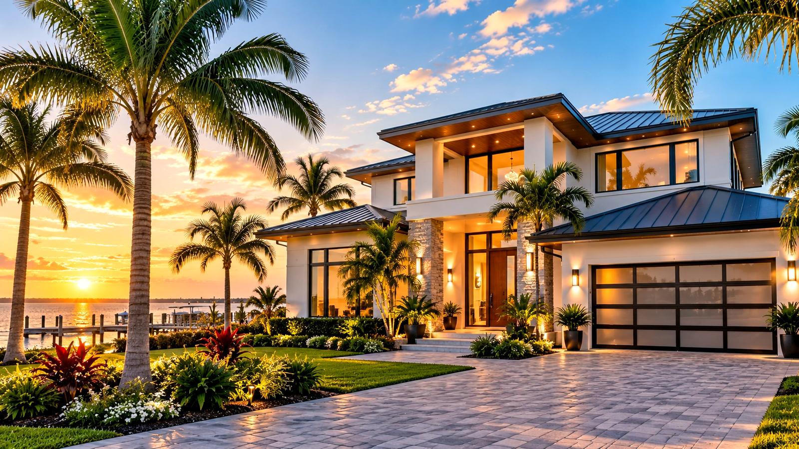 A Brevard County single-family home at sunset